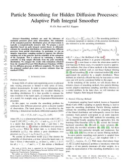 Particle Smoothing for Hidden Diffusion Processes: Adaptive Path
  Integral Smoother