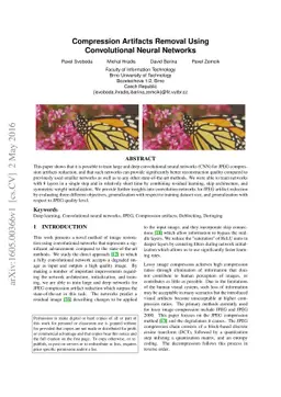 Compression Artifacts Removal Using Convolutional Neural Networks