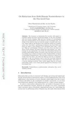 On Reductions from Multi-Domain Noninterference to the Two-Level Case