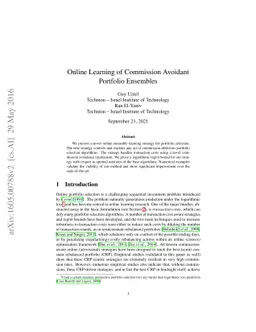 Online Learning of Commission Avoidant Portfolio Ensembles