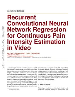 Recurrent Convolutional Neural Network Regression for Continuous Pain
  Intensity Estimation in Video