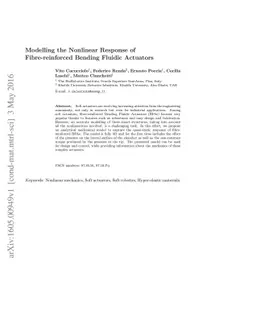 Modelling the Nonlinear Response of Fibre-reinforced Bending Fluidic
  Actuators