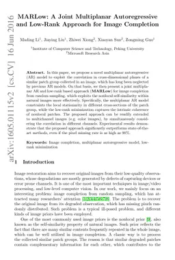 MARLow: A Joint Multiplanar Autoregressive and Low-Rank Approach for
  Image Completion