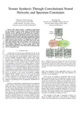 Texture Synthesis Through Convolutional Neural Networks and Spectrum
  Constraints