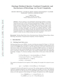 Ontology-Mediated Queries: Combined Complexity and Succinctness of
  Rewritings via Circuit Complexity
