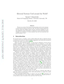 Electoral Systems Used around the World