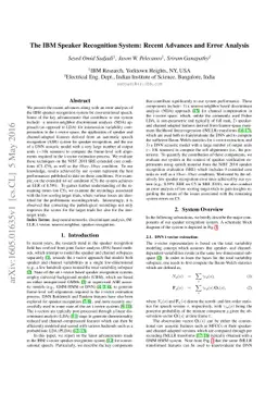 The IBM Speaker Recognition System: Recent Advances and Error Analysis