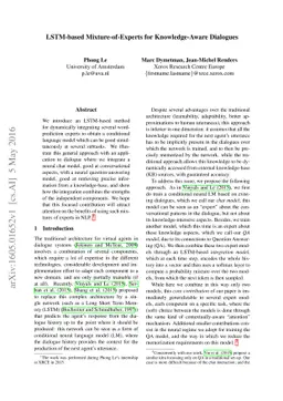 LSTM-based Mixture-of-Experts for Knowledge-Aware Dialogues