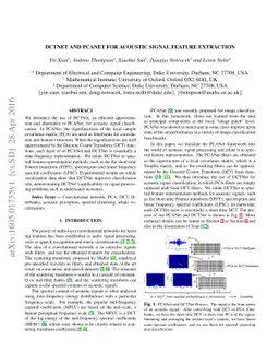 DCTNet and PCANet for acoustic signal feature extraction