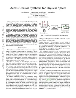 Access Control Synthesis for Physical Spaces