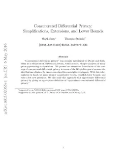 Concentrated Differential Privacy: Simplifications, Extensions, and
  Lower Bounds