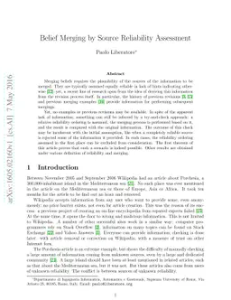 Belief Merging by Source Reliability Assessment