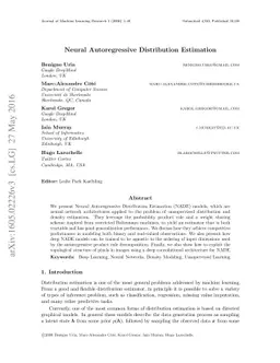 Neural Autoregressive Distribution Estimation