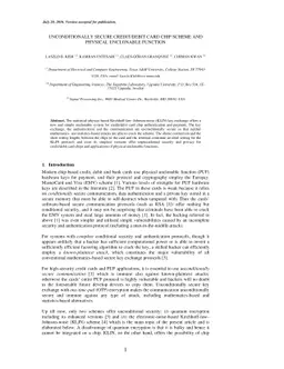 Unconditionally secure credit/debit card chip scheme and physical
  unclonable function