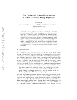 The Controlled Natural Language of Randall Munroe's Thing Explainer