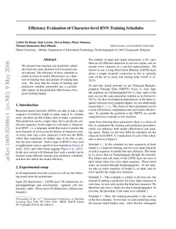Efficiency Evaluation of Character-level RNN Training Schedules