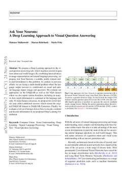 Ask Your Neurons: A Deep Learning Approach to Visual Question Answering