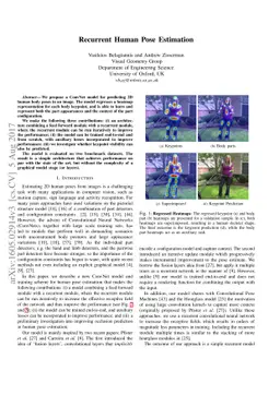 Recurrent Human Pose Estimation