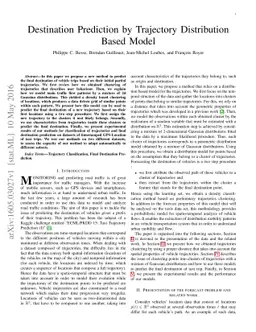 Destination Prediction by Trajectory Distribution Based Model