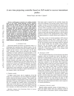 A new time-projecting controller based on 3LP model to recover
  intermittent pushes