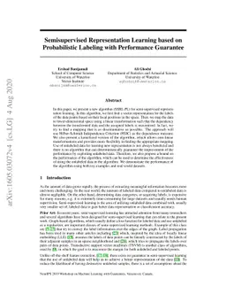 Semi-Supervised Representation Learning based on Probabilistic Labeling