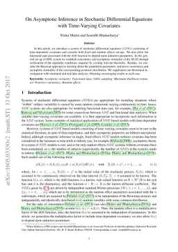 On Asymptotic Inference in Stochastic Differential Equations with
  Time-Varying Covariates
