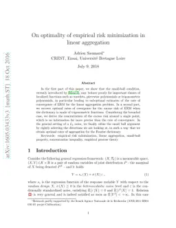 On optimality of empirical risk minimization in linear aggregation