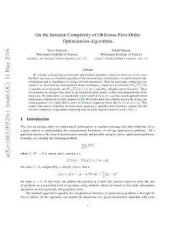 On the Iteration Complexity of Oblivious First-Order Optimization
  Algorithms