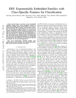 EEF: Exponentially Embedded Families with Class-Specific Features for
  Classification