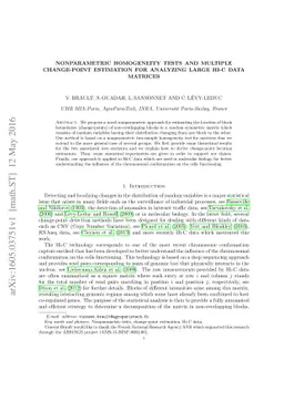Nonparametric homogeneity tests and multiple change-point estimation for
  analyzing large Hi-C data matrices