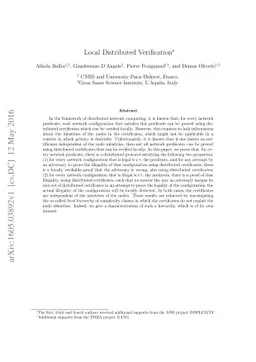 Local Distributed Verification