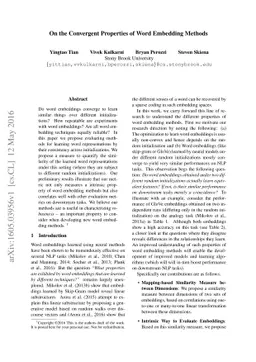 On the Convergent Properties of Word Embedding Methods