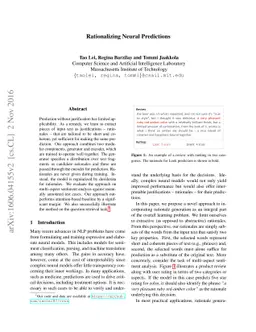 Rationalizing Neural Predictions