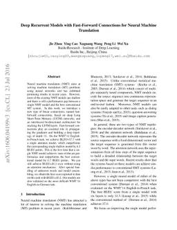 Deep Recurrent Models with Fast-Forward Connections for Neural Machine
  Translation