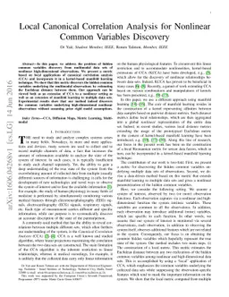 Local Canonical Correlation Analysis for Nonlinear Common Variables
  Discovery
