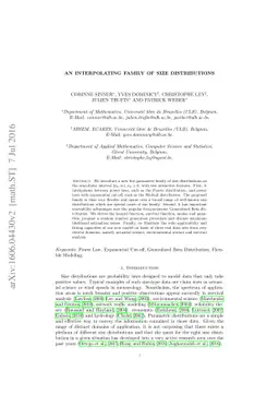 An Interpolating Family of Size Distributions