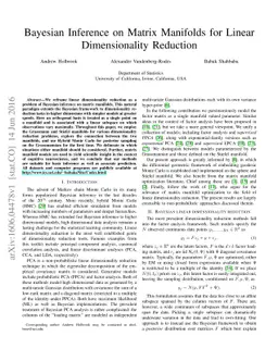 Bayesian Inference on Matrix Manifolds for Linear Dimensionality
  Reduction