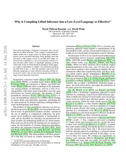 Why is Compiling Lifted Inference into a Low-Level Language so
  Effective?