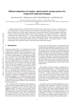 Efficient adaptation of complex-valued noiselet sensing matrices for
  compressed single-pixel imaging
