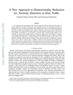 A New Approach to Dimensionality Reduction for Anomaly Detection in Data
  Traffic