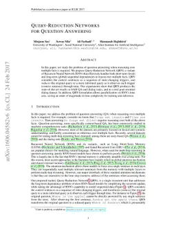 Query-Reduction Networks for Question Answering