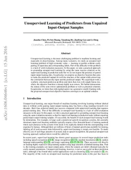 Unsupervised Learning of Predictors from Unpaired Input-Output Samples