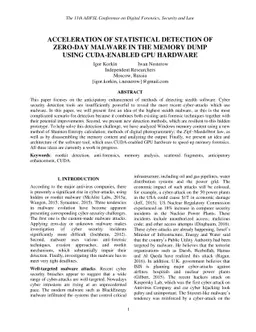Acceleration of Statistical Detection of Zero-day Malware in the Memory
  Dump Using CUDA-enabled GPU Hardware