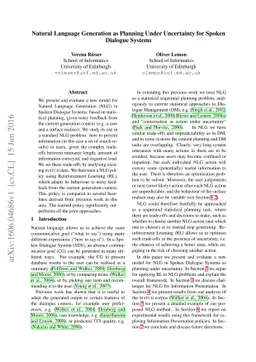 Natural Language Generation as Planning under Uncertainty Using
  Reinforcement Learning