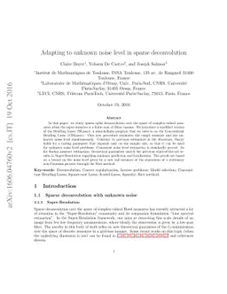 Adapting to unknown noise level in sparse deconvolution