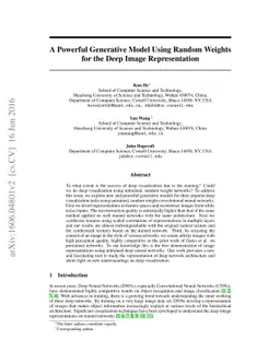 A Powerful Generative Model Using Random Weights for the Deep Image
  Representation