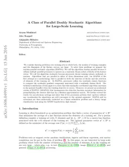 A Class of Parallel Doubly Stochastic Algorithms for Large-Scale
  Learning
