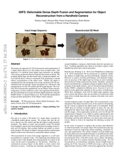 3DFS: Deformable Dense Depth Fusion and Segmentation for Object
  Reconstruction from a Handheld Camera