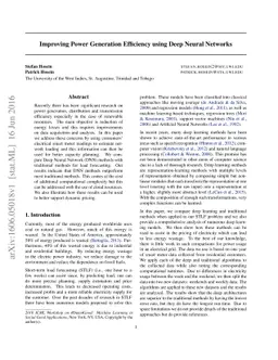 Improving Power Generation Efficiency using Deep Neural Networks