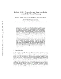 Robust Active Perception via Data-association aware Belief Space
  planning
